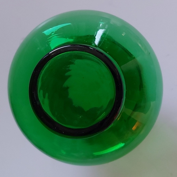 💚Vintage Anchor Hocking Emerald Green "Ink Well Style" Mini Ruffled Bud Vase - Picture 4 of 6